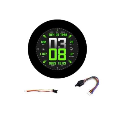 Imagem de UeeKKoo ESP32-S3 Placa de desenvolvimento de placa de desenvolvimento de tela redonda de toque capacitivo de 7.1 cm, tela IPS de resolução 480 x 480, processador LX7 dual-core de 32 bits, ESP32 com