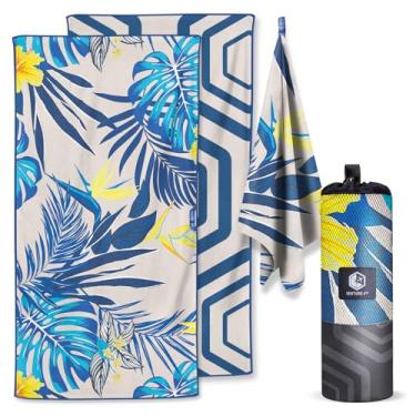 Imagem de VENTURE 4TH Toalha De Praia Microfibra: Secagem Rápida, Compacta, Sem Areia, Absorvente, À Prova Areia E Leve - Perfeita Para Camping, Viagens Carro (Design Hibisco, 35 X 78 Polegadas)