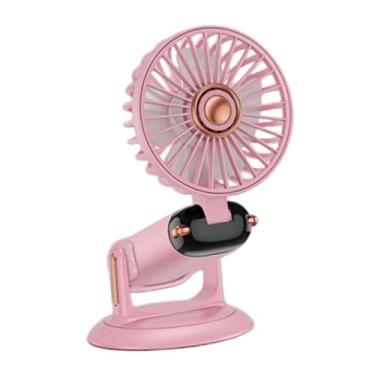 Imagem de XLWLLNJ Fã de fãs de fãs de mão, ventilador pessoal, pequeno ventilador de refrigeração digital portátil silencioso para escritório de carro em casa interno, Rosa
