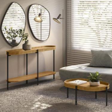 Imagem de Conjunto Aparador e Mesa de Centro Monaco com Pés metálicos Linea Bras