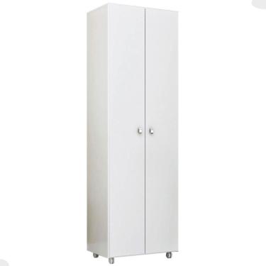 Imagem de Armário para Lavanderia Multiuso com 2 Portas e 6 Nichos Branco AM3101 Tecnomobili