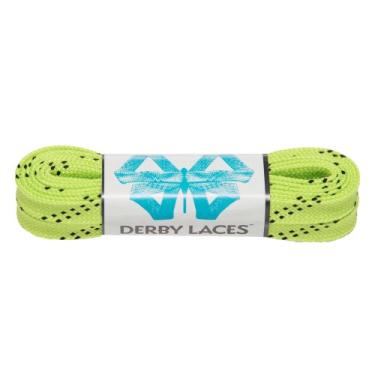 Imagem de Derby Laces Renda de skate encerada verde limão de 152 cm para Roller Derby, hóquei e patins no gelo e botas