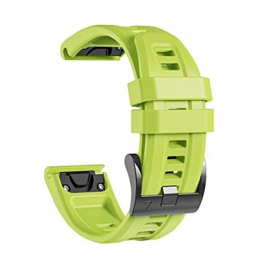 Imagem de lepmok Pulseiras de relógio Garmin Fenix 7X, pulseira de silicone de ajuste rápido de 26 mm para smartwatch Garmin Fenix 6X, Fenix 5X (verde)