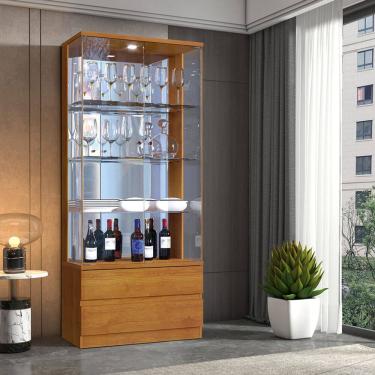 Imagem de Cristaleira Moderna de Vidro com LED - Diamante-Naturale - Mavau Móveis