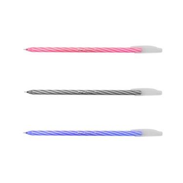 Imagem de Kit Caneta Esferográfica Spiro c/ 3 Unidades - Cis, Preto/Azul/Rosa