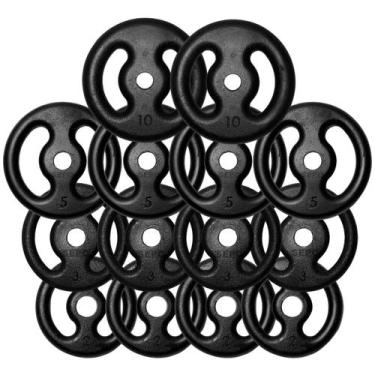 Imagem de Kit Anilhas Ferro Fundido 60Kg com 14 Anilhas de Ferro Fundido - SEPO