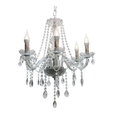 Imagem de Lustre De Cristal Luminária Luxuoso Transparente 6 Braços - IRIS