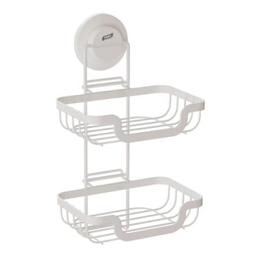 Imagem de TAILI Suporte de sabão de camada dupla, ventosa de saboneteira para parede de chuveiro, bandeja protetora de drenagem para banheiro, suporte de esponja de aço inoxidável à prova de ferrugem para