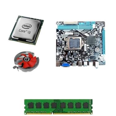 Imagem de Kit Pl Mãe H61 + Processador I3 3220 + Mem 8 Gb Ddr3 + Cooler+ Ssd 240