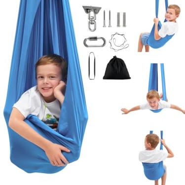 Imagem de Balanço sensorial, balanço terapêutico para crianças com necessidades especiais (ferragens incluídas), balanço sensorial para TDAH, autismo, processamento sensorial, balanço terapêutico