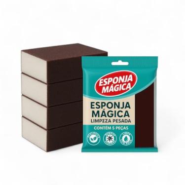Imagem de Esponja de Limpeza Pesada Tira Manchas Multiuso Ideal para Cozinha Kit com 5 Peças (5)