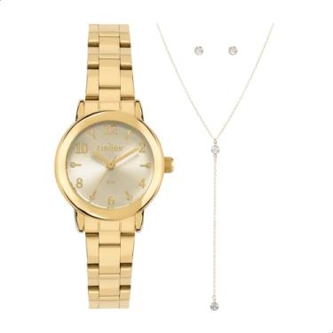 Imagem de Relógio De Pulso Feminino Pequeno Condor Dourado Co2035Nms/K4K Colar E Brincos