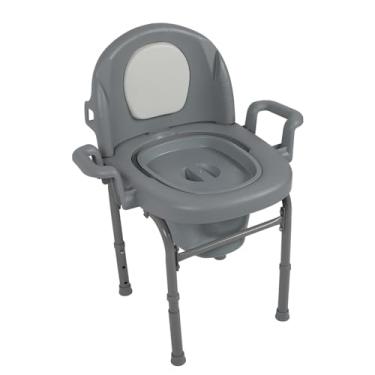 Imagem de Cômoda de Cabeceira Sonew, Cadeira de Cabeceira Dobrável Com Altura Ajustável, Assento Ao Redor, Ideal para Idosos, Mulheres Grávidas e Adultos Com Mobilidade Limitada