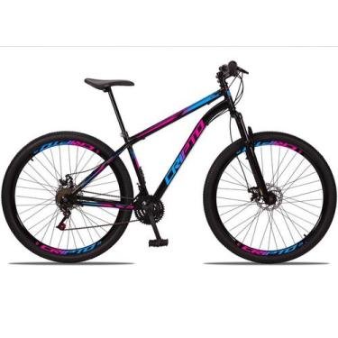 Imagem de Bicicleta Aro 29 Aço Carbono 21v Cripto Freios a Disco, Preto, Azul, R