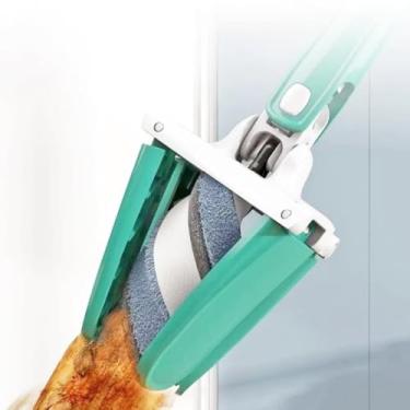 Imagem de Esfregão Giratório Lava E Seca Torção Microfibra Multiuso Rodo Mágico 360° Com Refil (Verde)