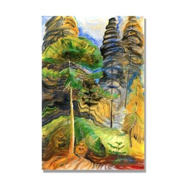 Imagem de NHLDZYH Impressões em tela famosas, (paisagem florestal 14), de Emily Carr, quadros de pinturas famosas, impressão quadros abstratos sobre tela. 70 x 105 cm Apenas tela