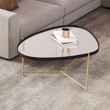 Imagem de Mesa de Centro Orgânica Alamanda com Espelho Preto/Dourado - Jb Bechar