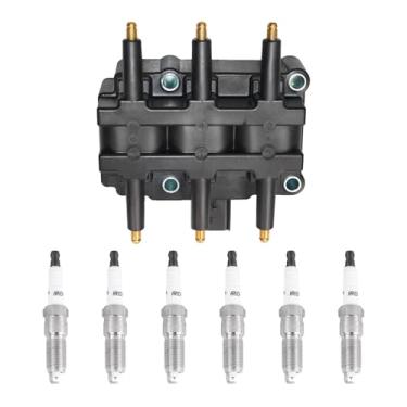 Imagem de ITOM Pacote De Bobina Ignição E Velas Uf305 Compatíveis Com Jeep Wrangler, Vw Routan 09-10, Dodge Grand Caravan 2001-2010, Chrysler Pacifica Town&Country Voyager V6 3.3L