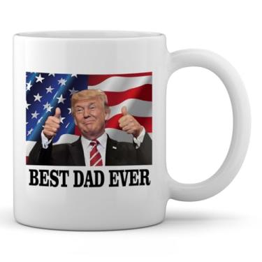 Imagem de Litomine Caneca de café Best Dad Ever de Trump, 325 ml Caneca engraçada para mãe, presentes para homens, presente de dia dos pais, xícara de café fofa para papai, aniversário