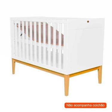 Imagem de Berço Minicama Amor Perfeito I Branco e Pinus - Divicar