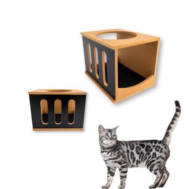 Imagem de Nicho Para Gato 1pç Montado Acompanha Kit Fixação Casa para Gato Linha