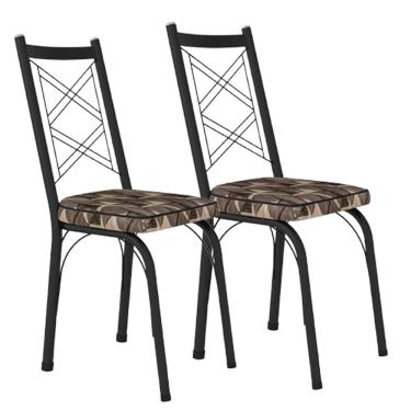 Imagem de Kit 2 Cadeiras Aço Carbono Tubular Metálica Acabamento Fosco D-28 Julia