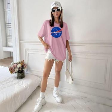 Imagem de Camisa Camiseta Feminina Estampada Nasa Economia 100% Algodão Fio 30.1