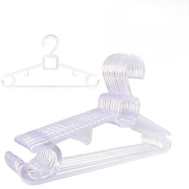 Imagem de Kit 50 Cabides acrilico transparente adulto resistente reforçado linha premium luxo(50 Unidades)