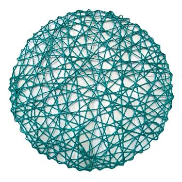 Imagem de Sousplat de Fibra Natural Turquesa 38 cm