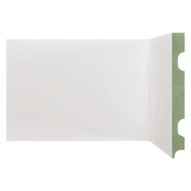 Imagem de Kit Rodapé de MDF 5 Barras Lisas de 15cm x 2,40m Rende 12 Metros Moldufama Branco