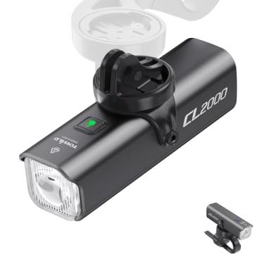 Imagem de TOWILD CL2000 Luzes de bicicleta para passeios noturnos, farol de bicicleta super brilhante de 2000 lm, luz frontal de bicicleta à prova d'água para ciclismo de estrada de montanha