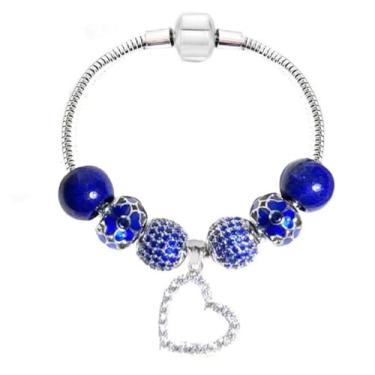 Imagem de Pulseiras com pingente para mulheres e meninas – Pulseira Pandora DIY Jewelry, 7.1 inch, Vidro, Zircônia cúbica