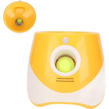 Imagem de Lançador automático de bola de cães, brinquedo de cachorro interativo automático com 3 bolas de tênis, lançador de bola automática de bola para cães para cães externos internos