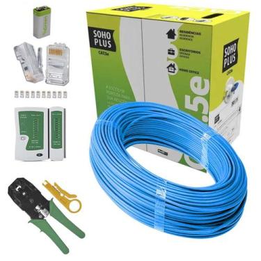 Imagem de Kit Cabo Rede 100m Cat5e Furukawa Alicate Testador 9v 20rj45