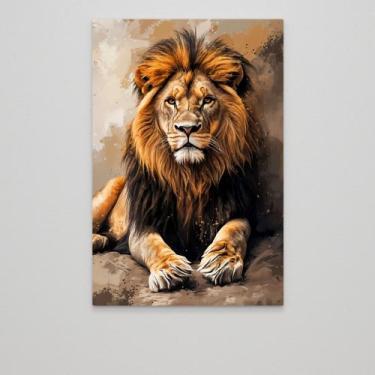 Imagem de Quadro decorativo leao poderoso - MeMoldura, Chassi Borda Infinita, 80