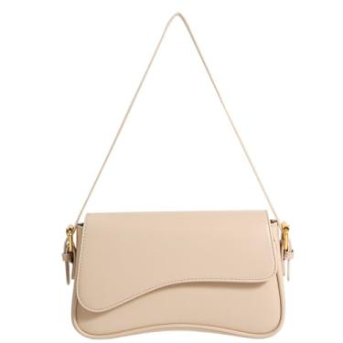 Imagem de Bolsa de ombro feminina Y2K moderna de couro vegano Hobo Bolsa de mão com 2 alças removíveis (nude)