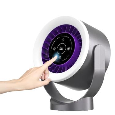 Imagem de Ventilador de mesa, 1-100 níveis de velocidade e luz noturna, montagem em mesa e parede, ultra silencioso, função de memória, bateria recarregável USB de 4000 mAh, temporizador de modo 3H/6 – ideal