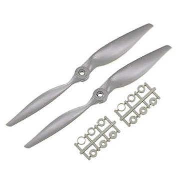 Imagem de uxcell RC Propellers CW 10x7 Inch 2-Vane for Airplane Nylon Gray 2Pcs with Adapter Rings