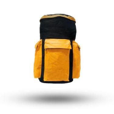 Imagem de Mochila Ferramental Preto com Amarelo 50Litros Lona Encerada - MB