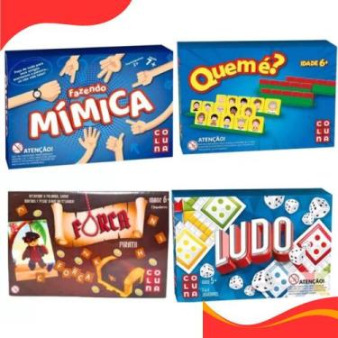 Imagem de Kit 4 jogos fazendo mimica + quem é+ forca + ludo- pais e filho - PAIS