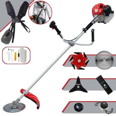 Imagem de Máquina de Cortar Grama Profissional À Gasolina Anmax CG430P 2 Tempos 43cc 2HP 9.000rpm Roçadeira Completa Multifunções Com 6 Opções de Cortes