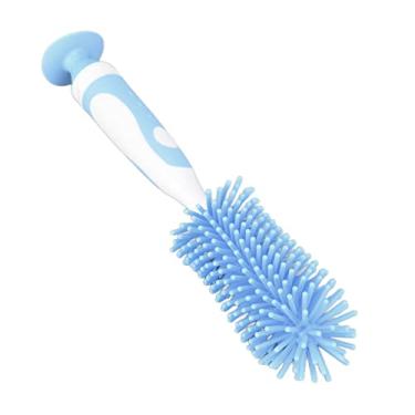 Imagem de Akozon Akozon Silicone Baby Bottle Brush Com Limpador de Bico - Escova de Limpeza Eficaz para Garrafas de bebê e Recipientes de água (Azul)