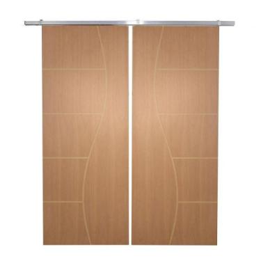 Imagem de Porta Dupla De Correr P- Verniz Frisada F07 - 210x120 - Vanin