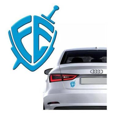 Imagem de Adesivo Fé Resinado 3D Azul Carro Emblema Escudo Res14