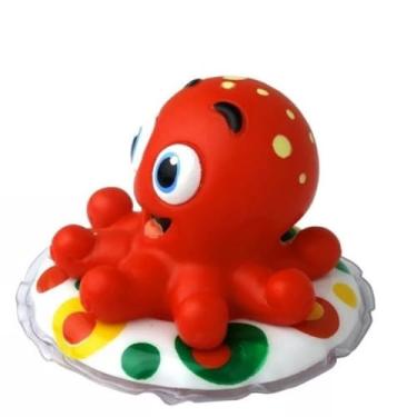Imagem de Brinquedo de Banho Divertido para Bebês Animais Marinhos com Boia +4 Meses Macio PVC Atóxico Tinta Atóxica sem Ftalato (Vermelho, Polvo)