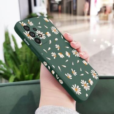 Imagem de Capa de telefone margaridas para Samsung A54 A34 A24 A73 A53 A33 A23 A56 A36 A26 A16 A14 A13 A06 A72 A52 A52S A32 A22 A15 A25 A35 A55 4G 5G, verde escuro 2, para A52