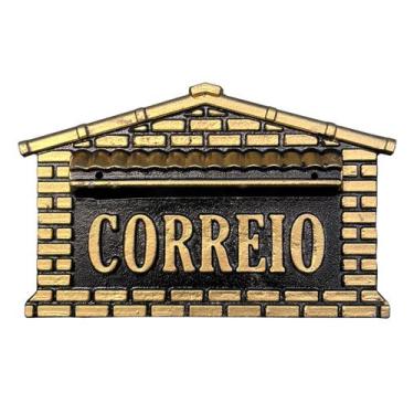 Imagem de Caixa Correio Tijolinho Alumínio Ouro Correspondência - REAL