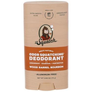 Imagem de Dr. Squatch Desodorante natural masculino – desodorante masculino sem odor – barril de madeira Bourbon (75 g)