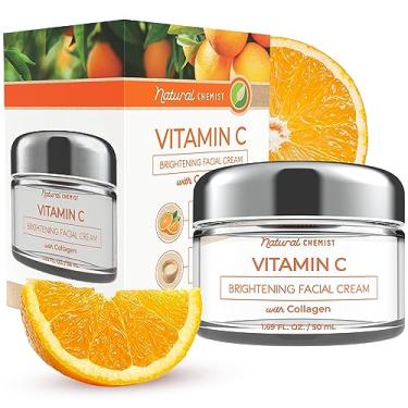 Imagem de Natural Chemist Hidratante facial diário com vitamina C e colágeno – firme, reduz linhas finas e rugas, clareador, testado por dermatologistas, cuidados com a pele coreana sem crueldade para todos os