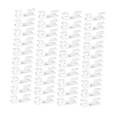 Imagem de KiBcsLic 100x Organizadores de Cabos Grampos Fixos Multiuso Premium Utilitários Organizadores de Cabos Suportes para Parede e Escritório, Branco